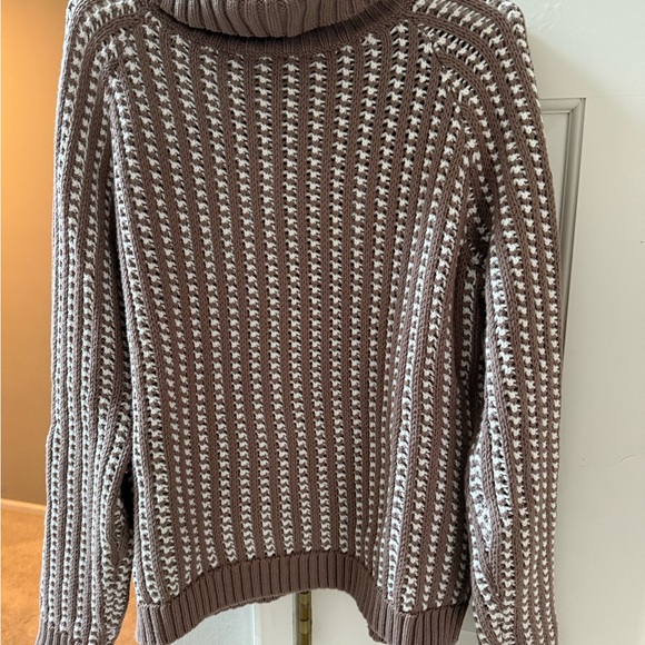 Have Women's Taupe and Cream Turtleneck Sweater - Picture 3 of 5